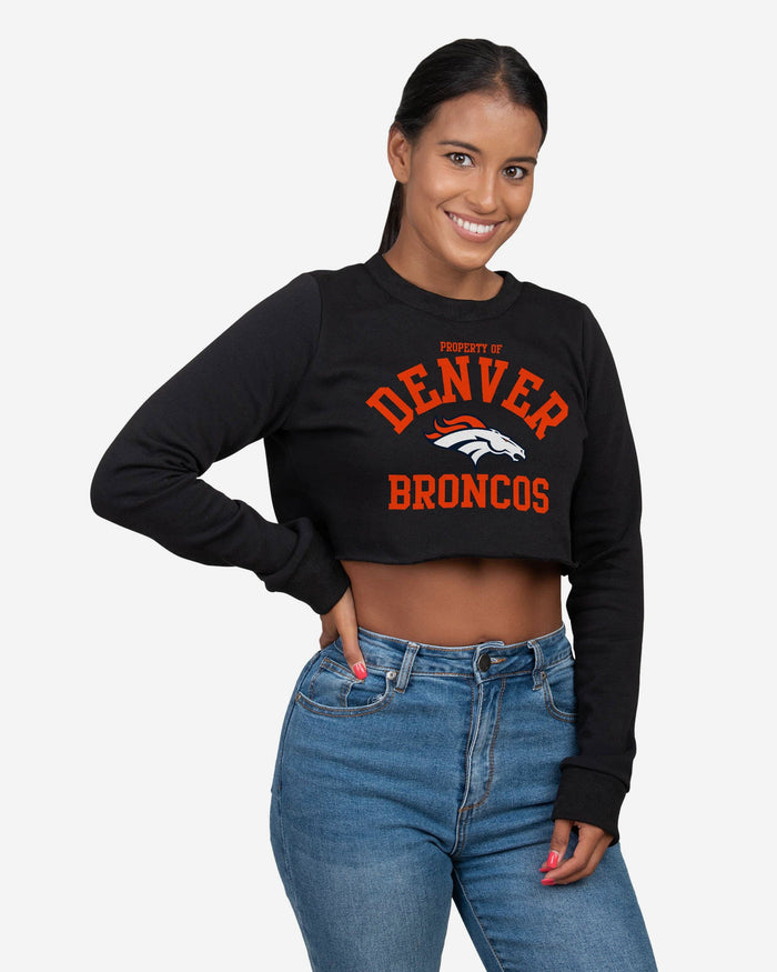 Denver Broncos Womens Cropped Team Crewneck FOCO S - FOCO.com