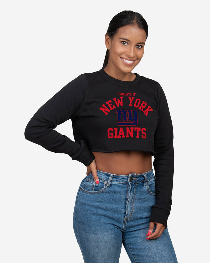 New York Giants Womens Cropped Team Crewneck FOCO S - FOCO.com
