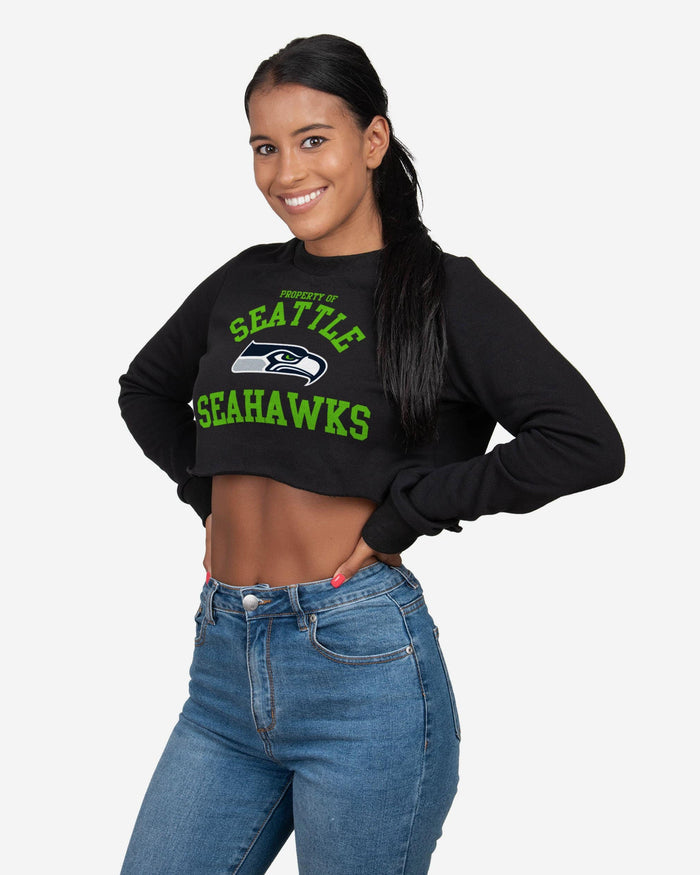Seattle Seahawks Womens Cropped Team Crewneck FOCO S - FOCO.com