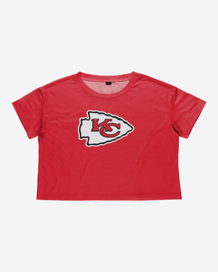 Kansas City Chiefs Womens Solid Big Logo Crop Top FOCO - FOCO.com