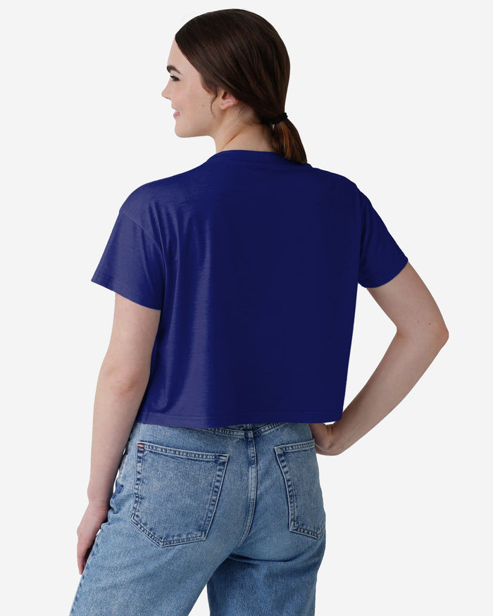 New York Giants Womens Solid Big Logo Crop Top FOCO - FOCO.com