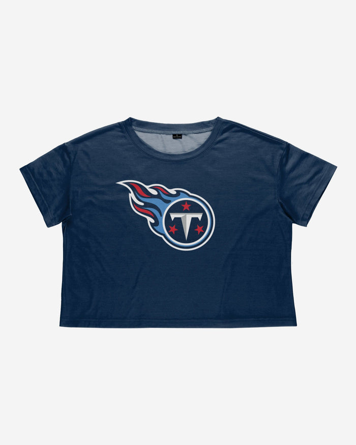 Tennessee Titans Womens Solid Big Logo Crop Top FOCO - FOCO.com