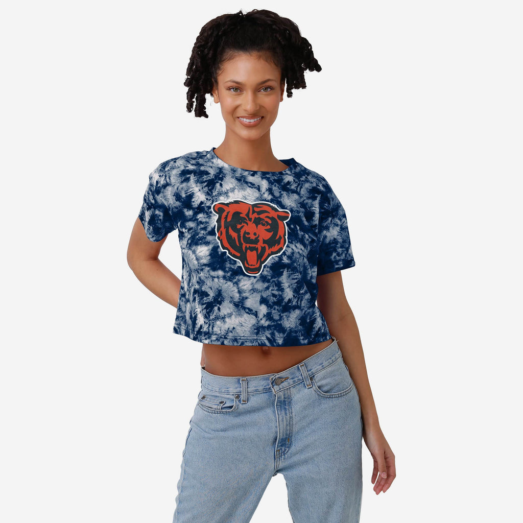 Chicago Bears Womens Tie-Dye Big Logo Crop Top FOCO S - FOCO.com