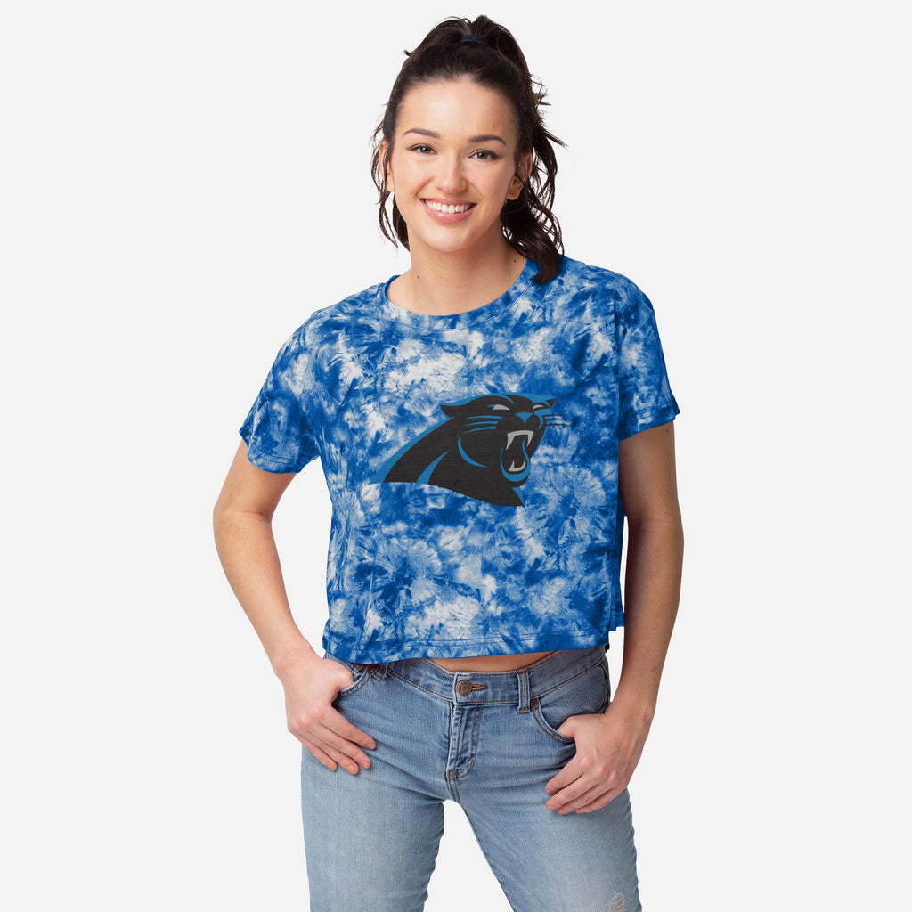 Carolina Panthers Womens Tie-Dye Big Logo Crop Top FOCO S - FOCO.com