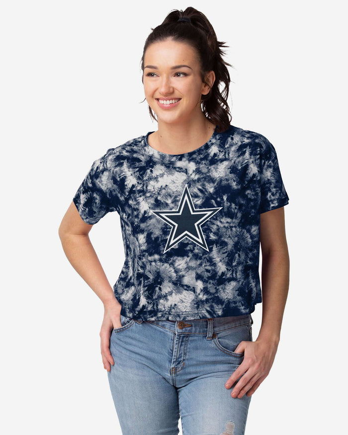 Dallas Cowboys Womens Tie-Dye Big Logo Crop Top - Main Image