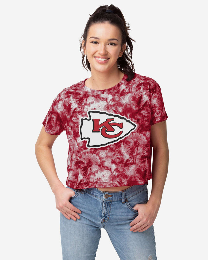 Kansas City Chiefs Womens Tie-Dye Big Logo Crop Top FOCO S - FOCO.com