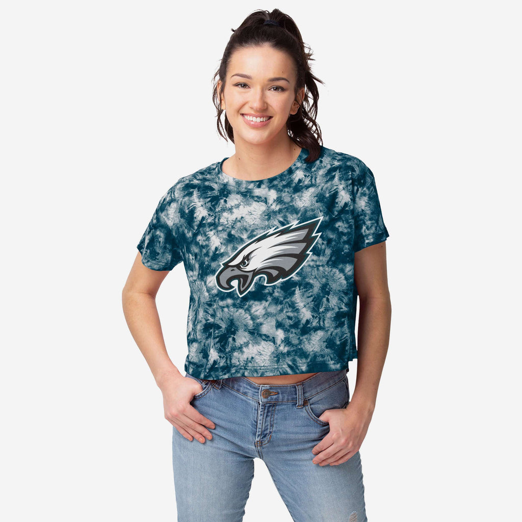 Philadelphia Eagles Womens Tie-Dye Big Logo Crop Top FOCO S - FOCO.com