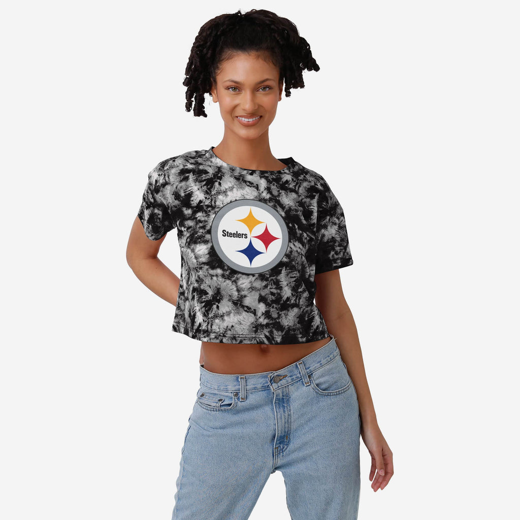 Pittsburgh Steelers Womens Tie-Dye Big Logo Crop Top FOCO S - FOCO.com