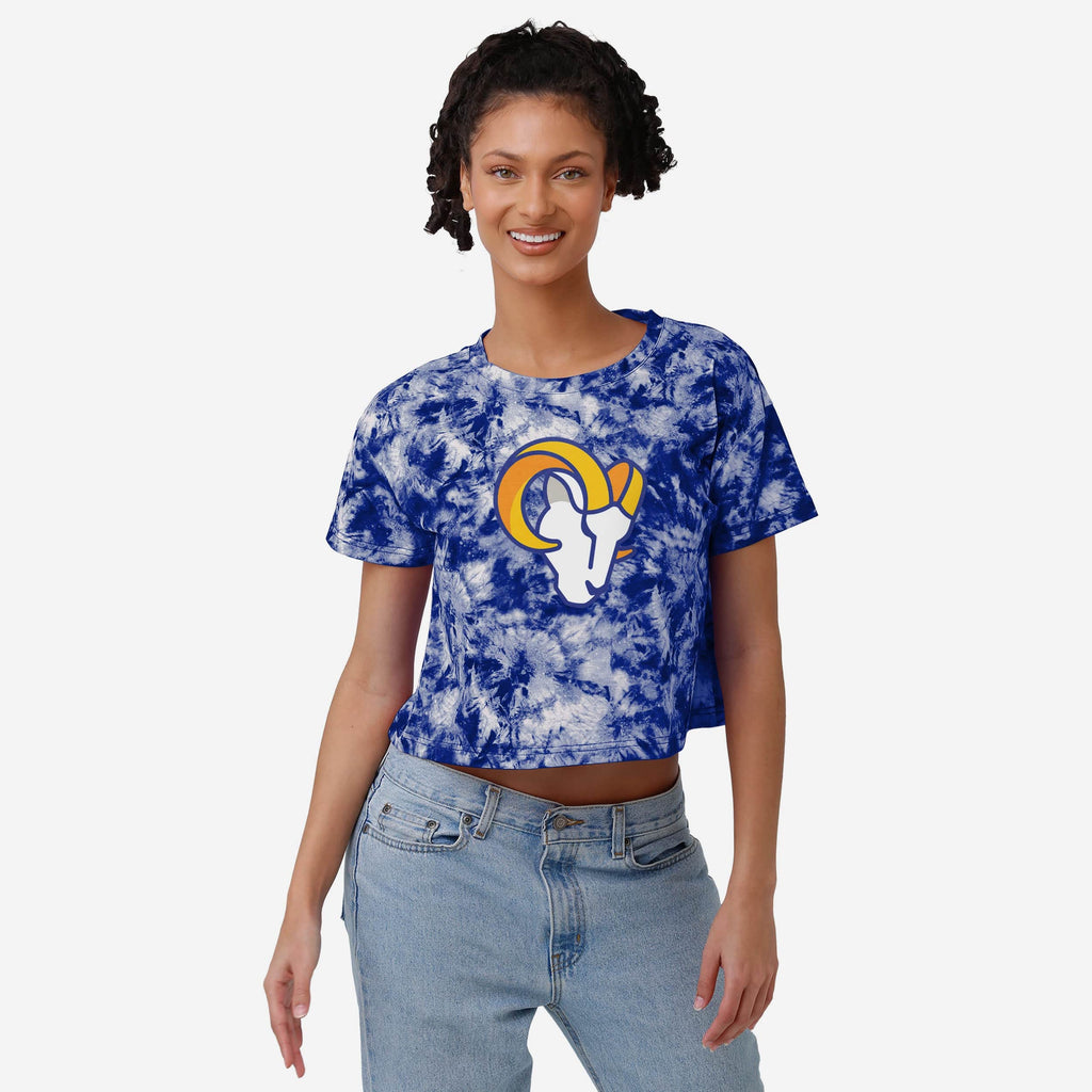 Los Angeles Rams Womens Tie-Dye Big Logo Crop Top FOCO S - FOCO.com