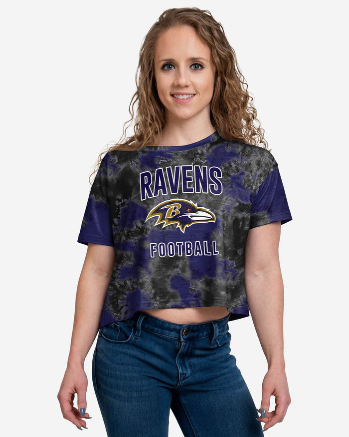 Baltimore Ravens Womens To Tie-Dye For Crop Top FOCO S - FOCO.com