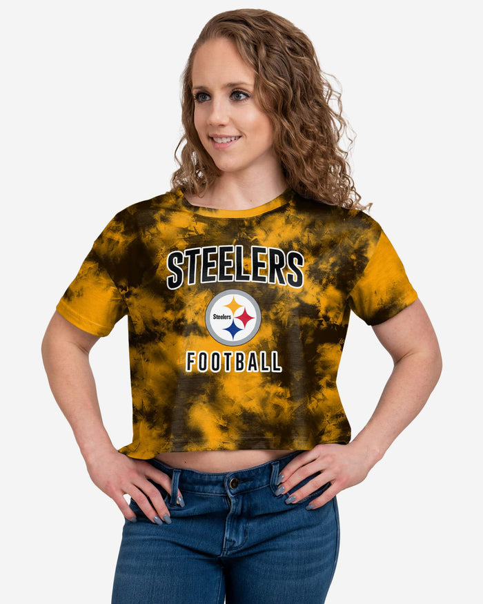 Pittsburgh Steelers Womens To Tie-Dye For Crop Top FOCO S - FOCO.com