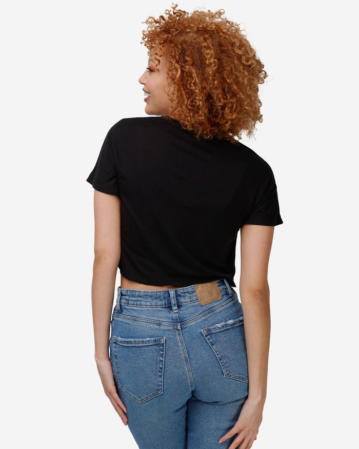 Detroit Lions Womens Petite Distressed Wordmark Crop Top FOCO - FOCO.com