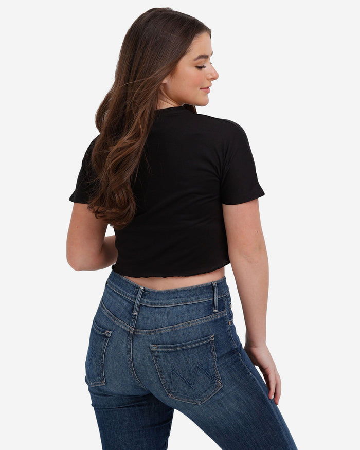 Minnesota Vikings Womens Petite Distressed Wordmark Crop Top FOCO - FOCO.com