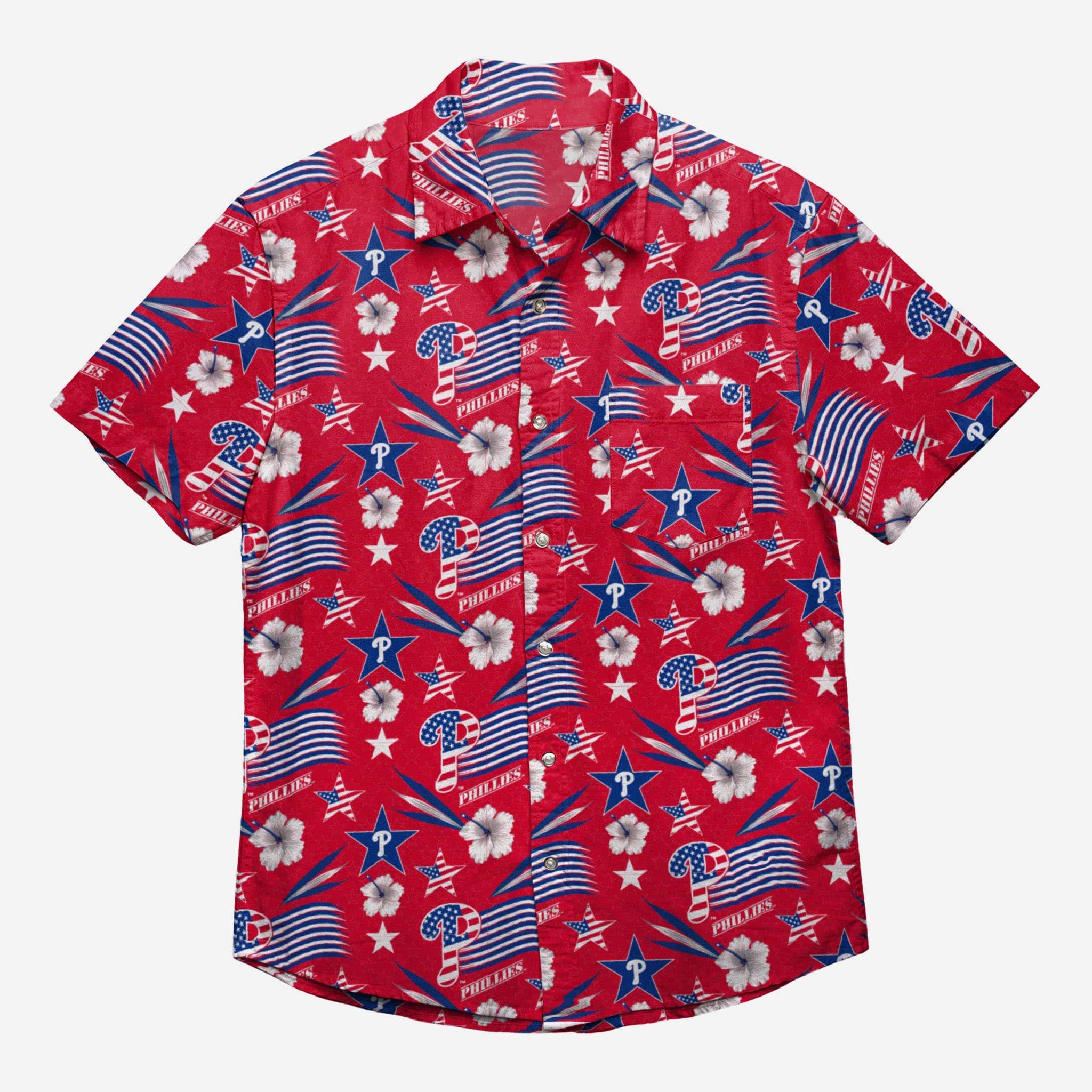 FOCO New York Mets Americana Button Up Shirt, Mens Size: 2XL