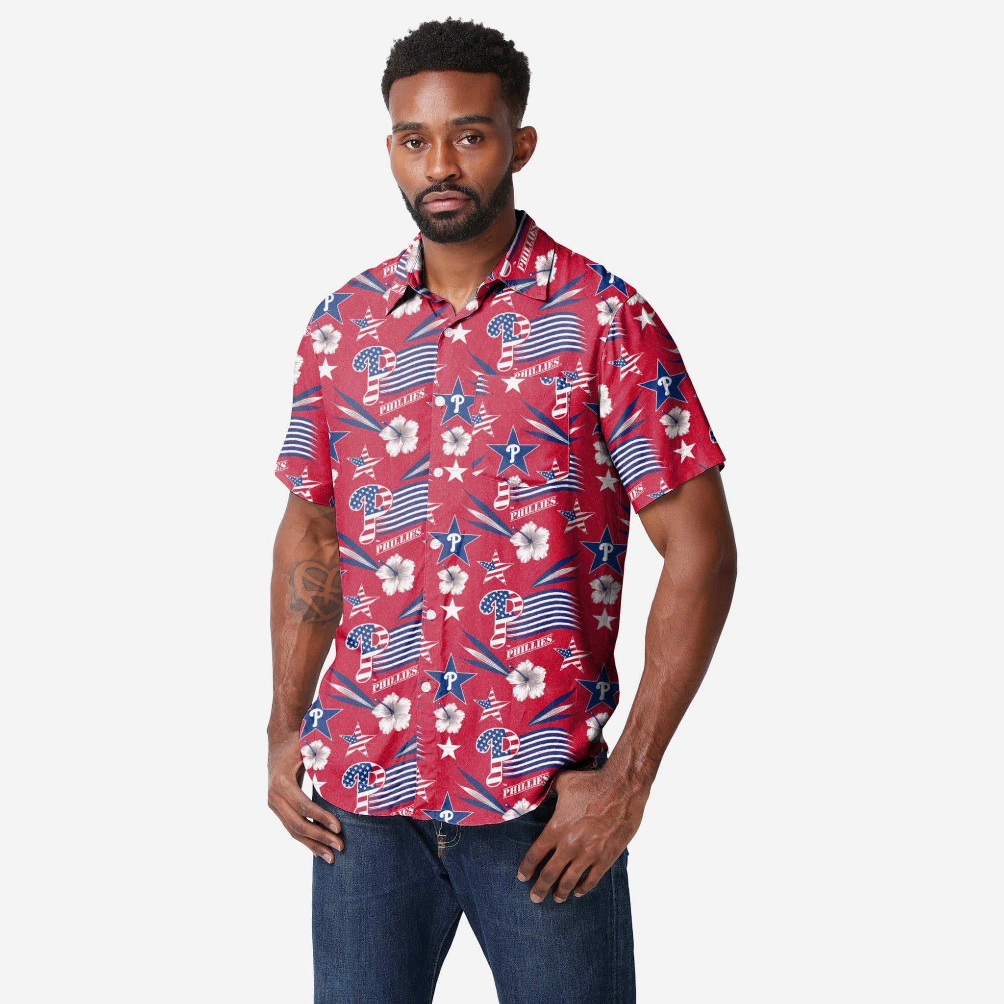 phillies dress shirt Men's Antigua Gray Philadelphia Phillies Porter Woven Long Sleeve Button-Down Shirt