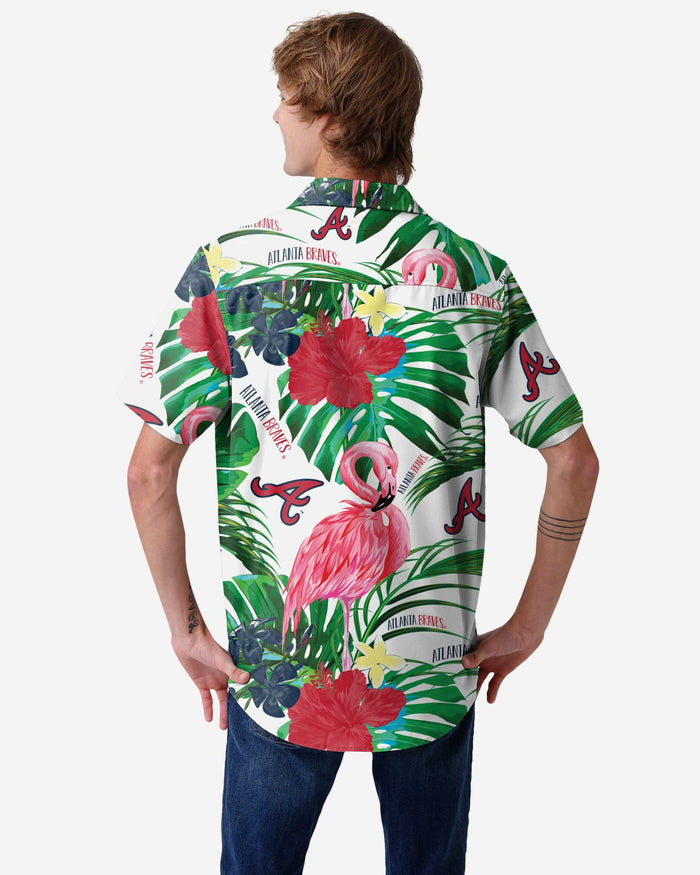 Atlanta Braves Flamingo Button Up Shirt FOCO - FOCO.com