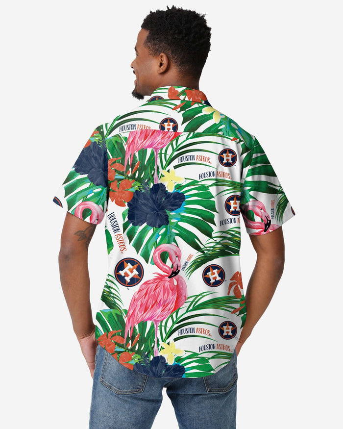 FOCO Houston Astros Flamingo Button Up Shirt, Mens Size: S