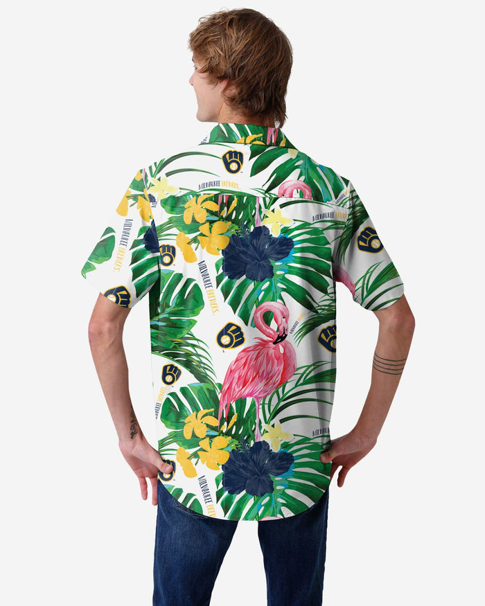 Milwaukee Brewers Flamingo Button Up Shirt FOCO - FOCO.com