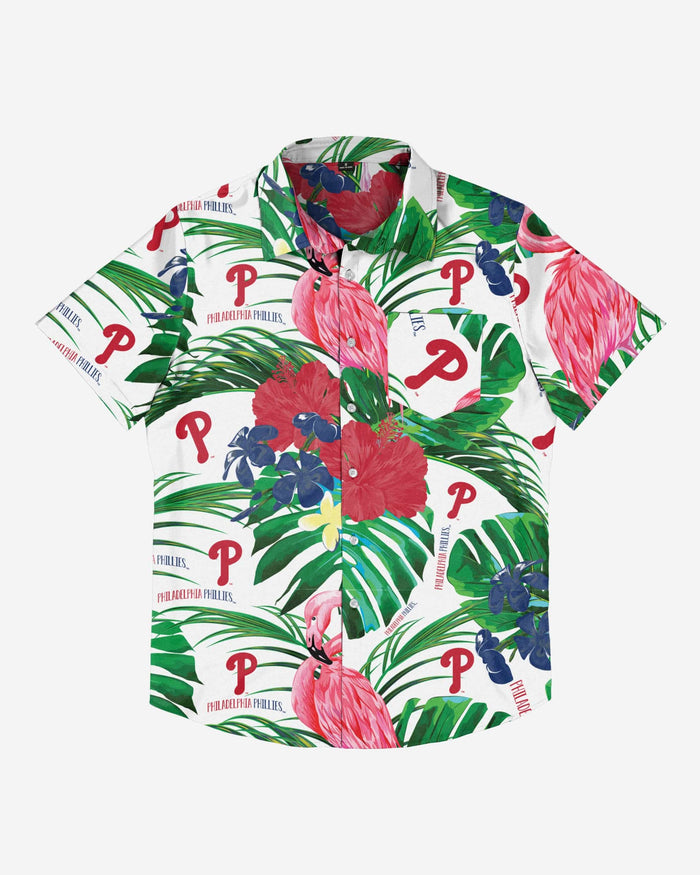 FOCO Philadelphia Phillies Flamingo Button Up Shirt, Mens Size: L