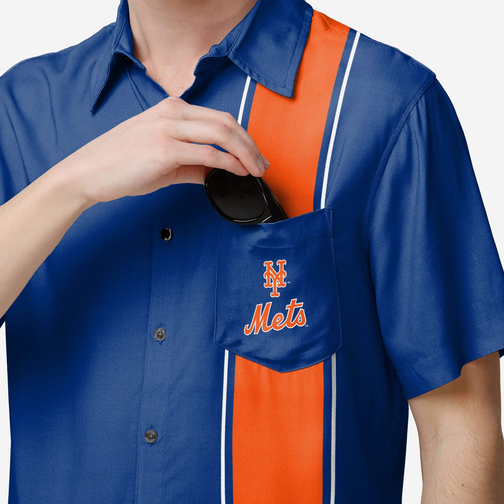 mets dress shirt MLB New York Mets GAME DAY Performance ALOHA SHIRT BLUE / XL