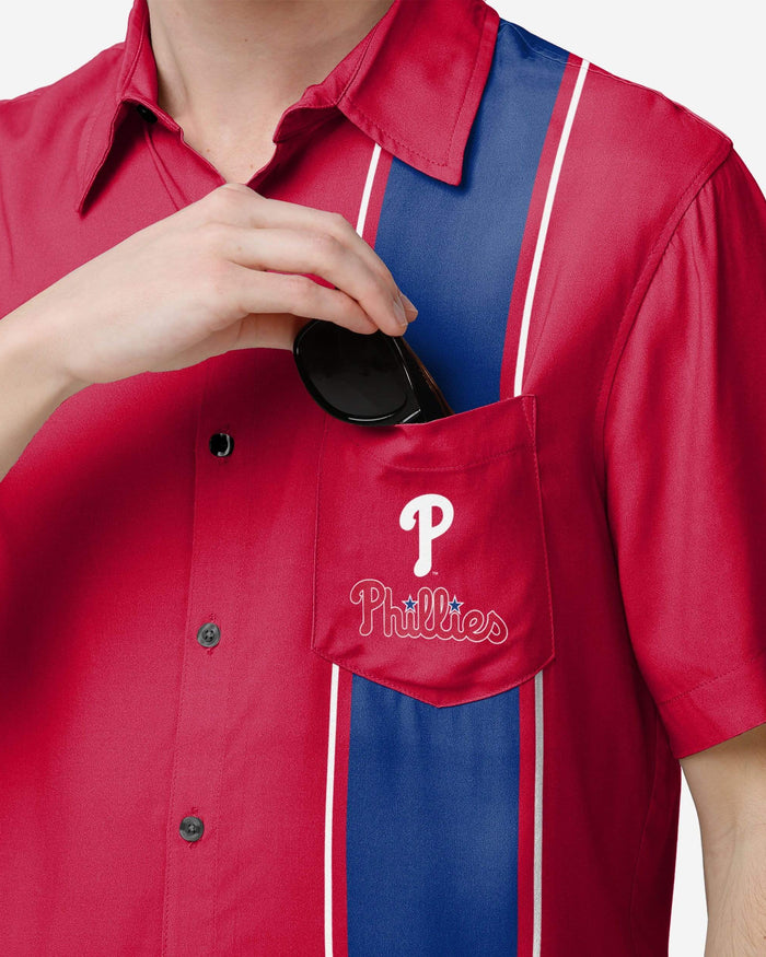Philadelphia Phillies Bowling Stripe Button Up Shirt FOCO - FOCO.com