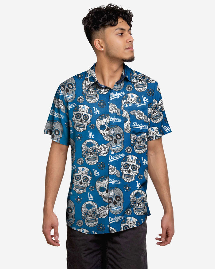 Los Angeles Dodgers Day Of The Dead Button Up Shirt FOCO