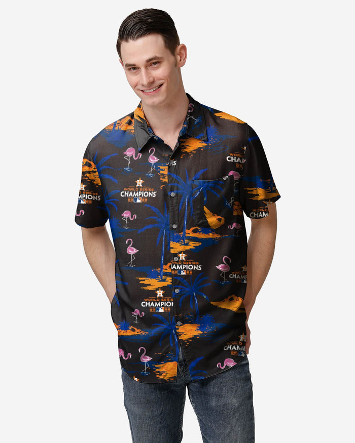 Houston Astros 2022 World Series Champions Floral Button Up Shirt FOCO S - FOCO.com