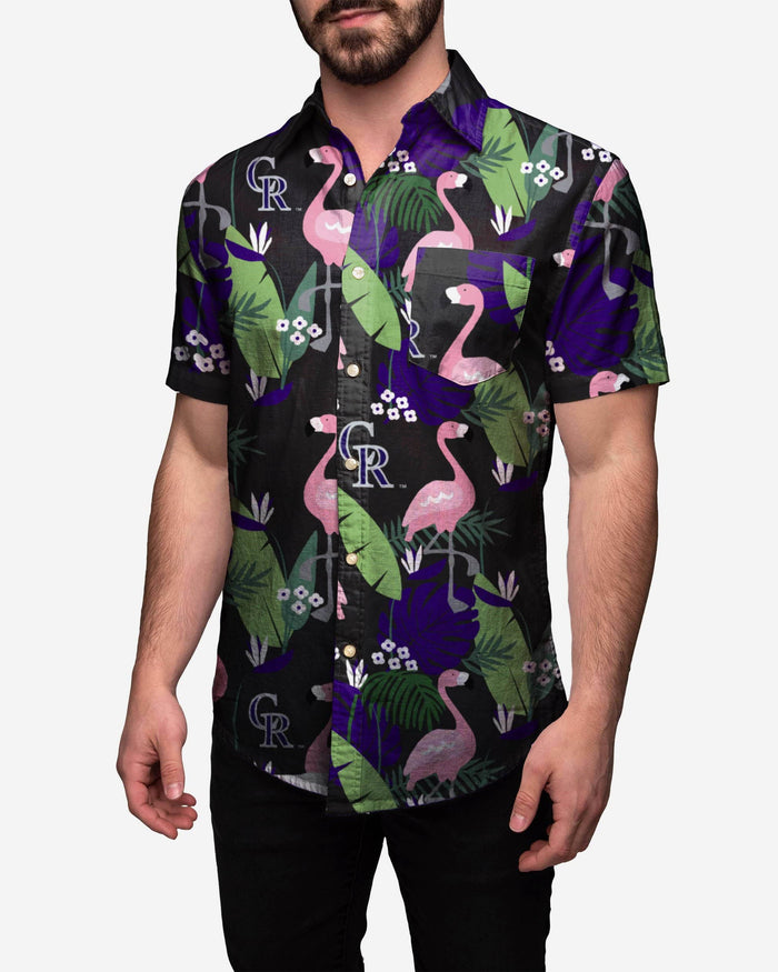 Colorado Rockies Floral Button Up Shirt FOCO S - FOCO.com