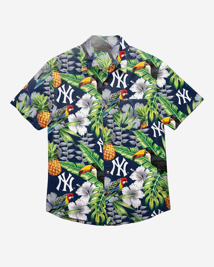 New York Yankees Floral Button Up Shirt FOCO - FOCO.com