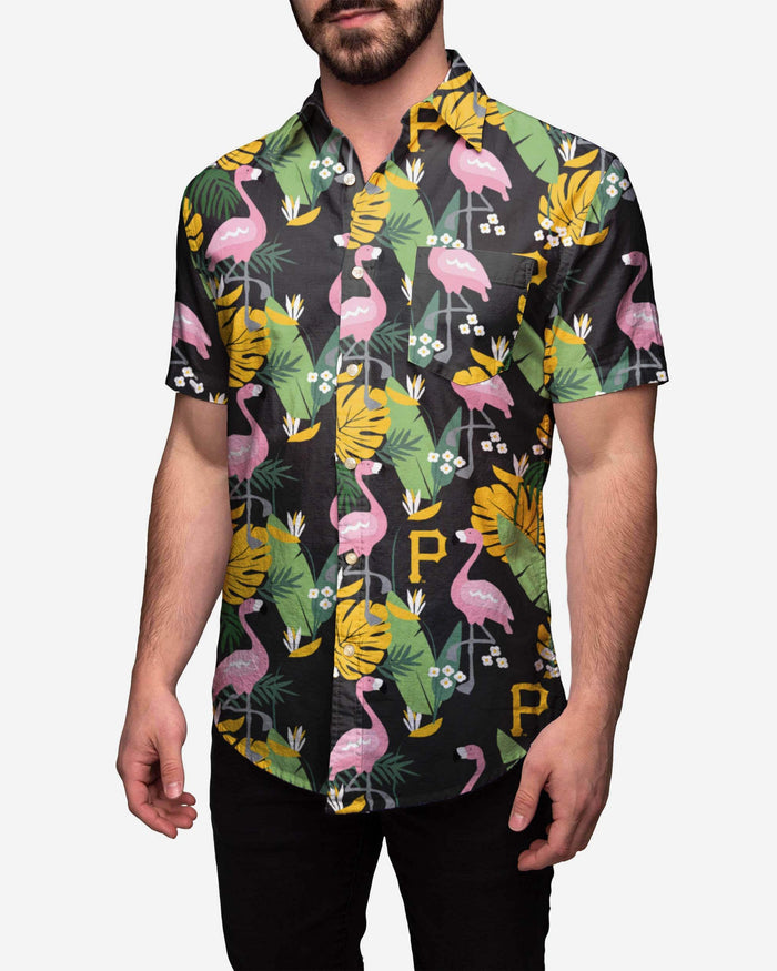 Pittsburgh Pirates Floral Button Up Shirt FOCO S - FOCO.com