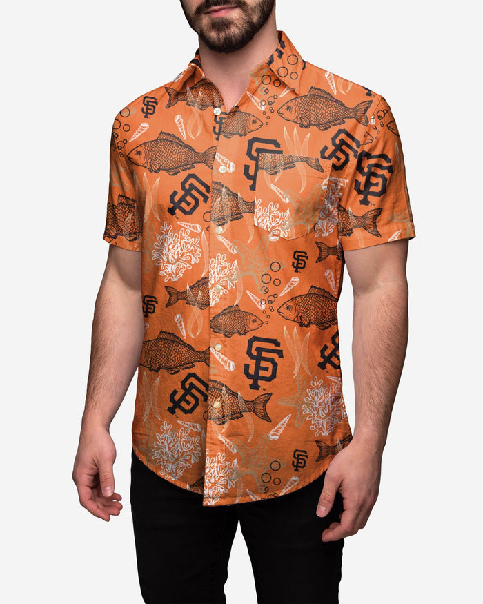San Francisco Giants Floral Button Up Shirt FOCO S - FOCO.com