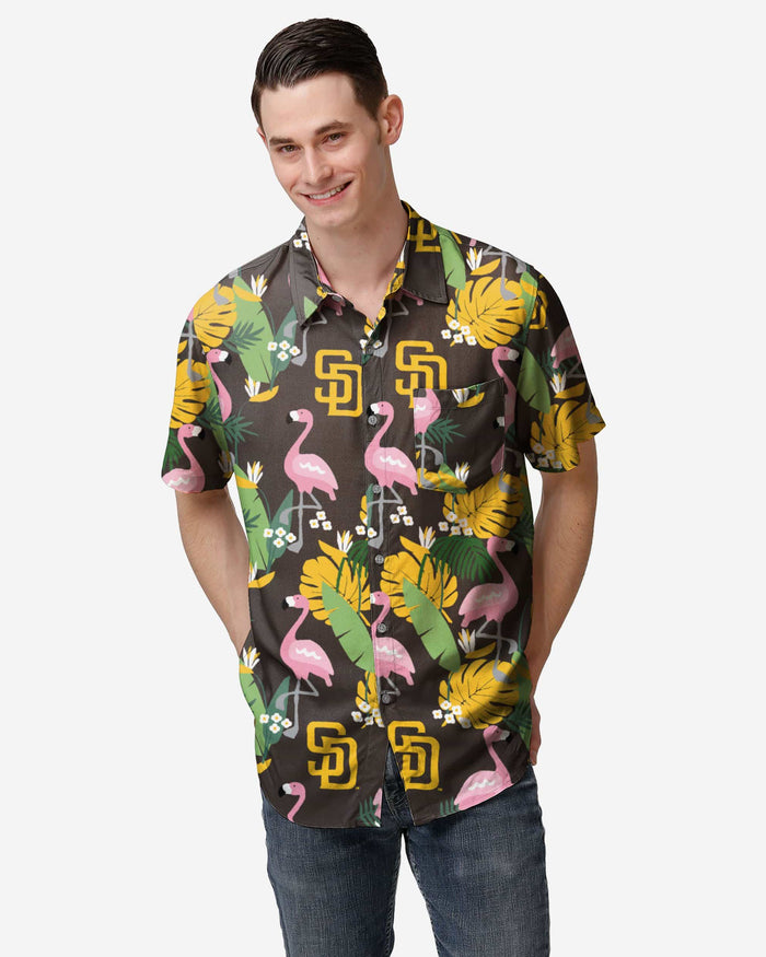 San Diego Padres Floral Button Up Shirt FOCO S - FOCO.com