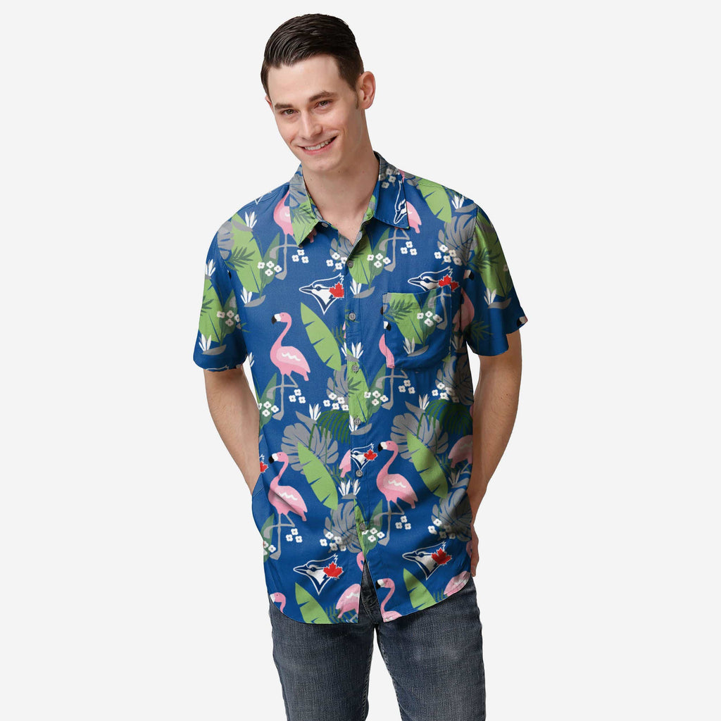 Toronto Blue Jays Floral Button Up Shirt FOCO S - FOCO.com