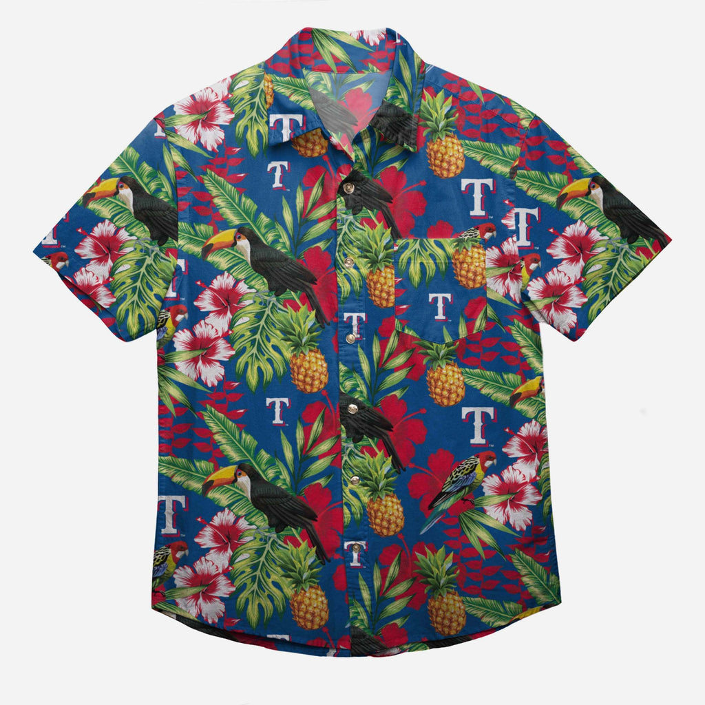 Texas Rangers Floral Button Up Shirt FOCO