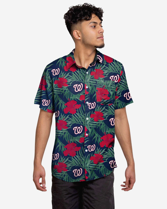 Washington Nationals Hibiscus Button Up Shirt FOCO - FOCO.com