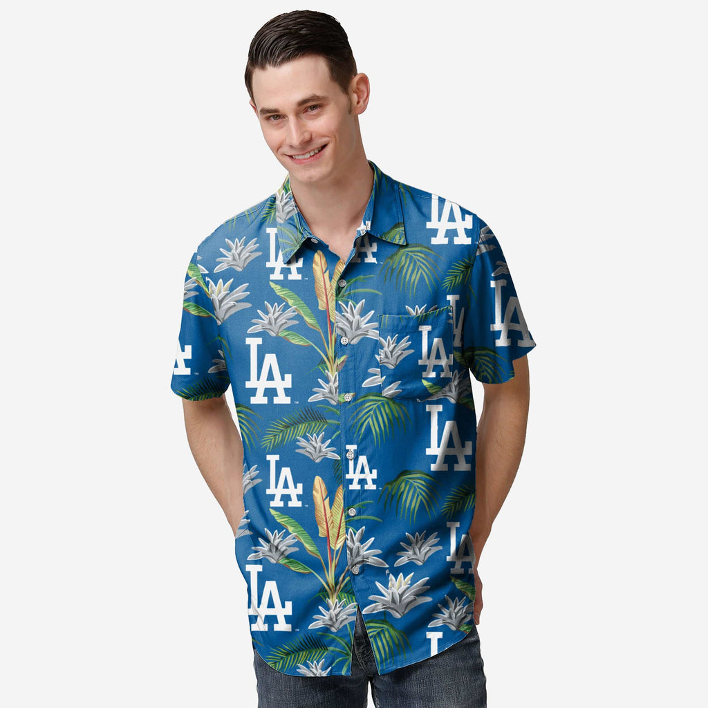 Los Angeles Dodgers Victory Vacay Button Up Shirt FOCO S - FOCO.com