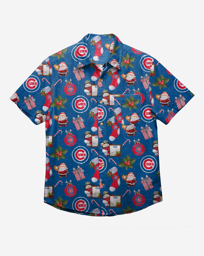 Chicago Cubs Christmas Explosion Button Up Shirt FOCO - FOCO.com