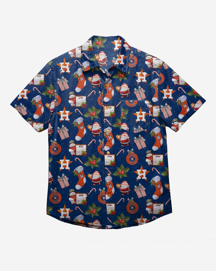 Houston Astros Christmas Explosion Button Up Shirt FOCO - FOCO.com