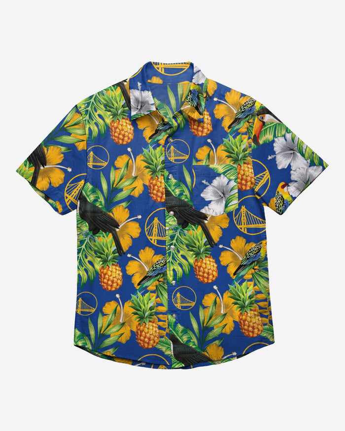 Golden State Warriors Floral Button Up Shirt FOCO - FOCO.com