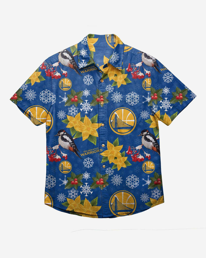 Golden State Warriors Mistletoe Button Up Shirt FOCO - FOCO.com
