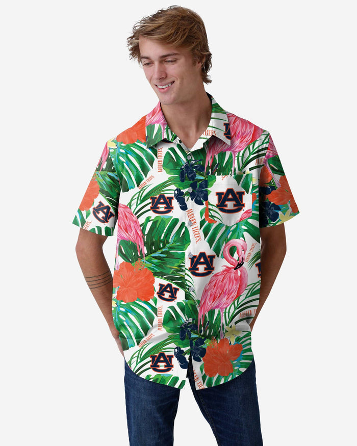 Auburn Tigers Flamingo Button Up Shirt FOCO S - FOCO.com