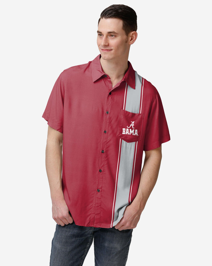 Alabama Crimson Tide Bowling Stripe Button Up Shirt FOCO S - FOCO.com