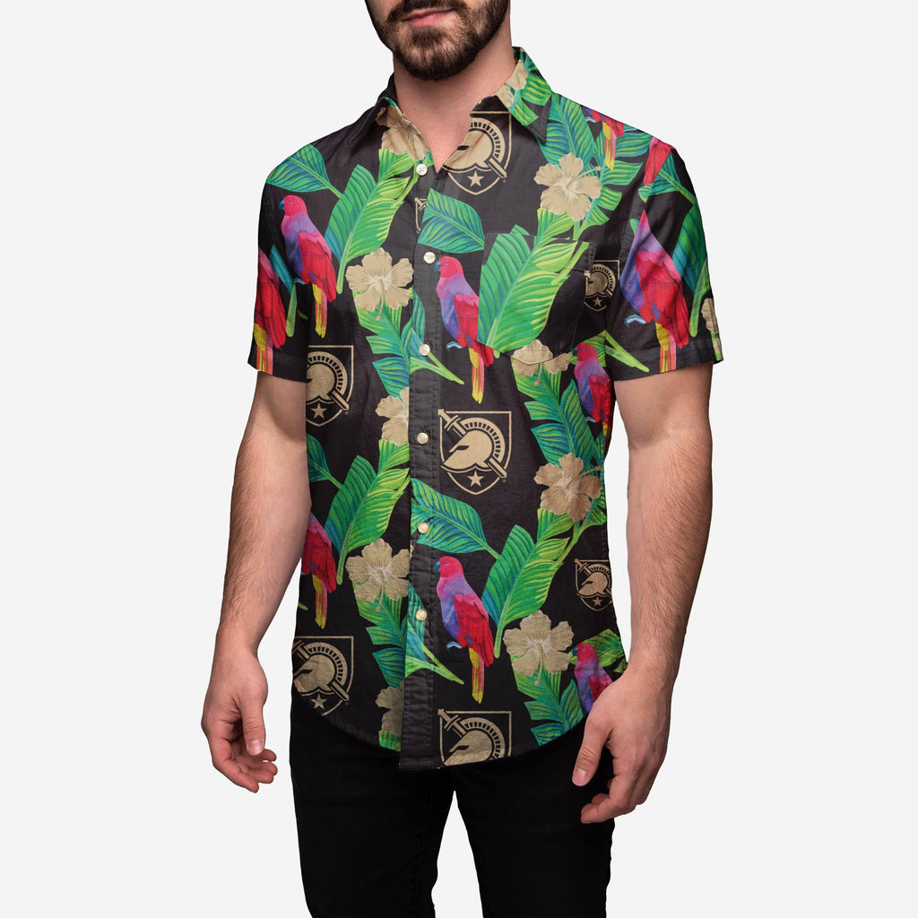 Army Black Knights Floral Button Up Shirt FOCO