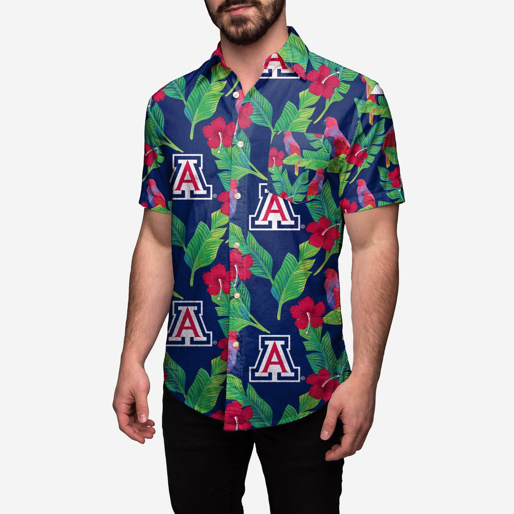 Arizona Wildcats Floral Button Up Shirt FOCO 2XL - FOCO.com