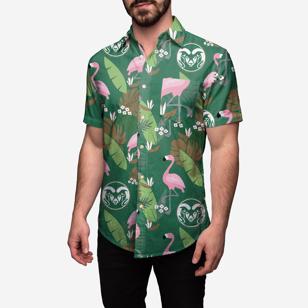 Colorado State Rams Floral Button Up Shirt FOCO