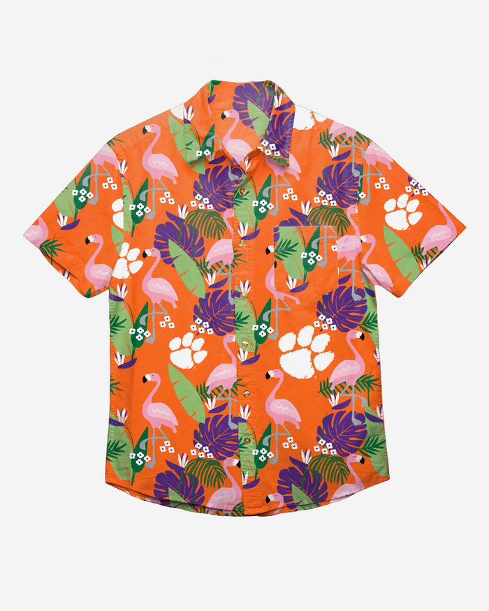 Clemson Tigers Floral Button Up Shirt FOCO - FOCO.com