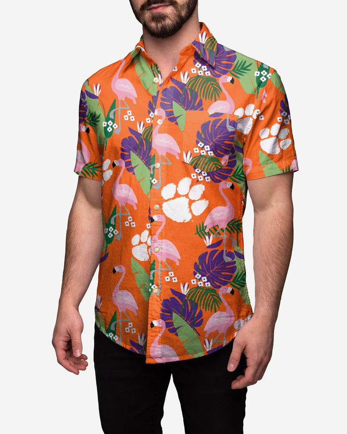 Clemson Tigers Floral Button Up Shirt FOCO 2XL - FOCO.com