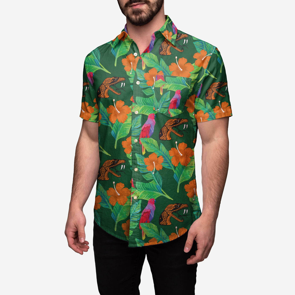 Florida A&M Rattlers Floral Button Up Shirt FOCO S - FOCO.com