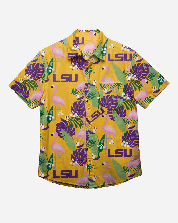 LSU Tigers Floral Button Up Shirt FOCO - FOCO.com