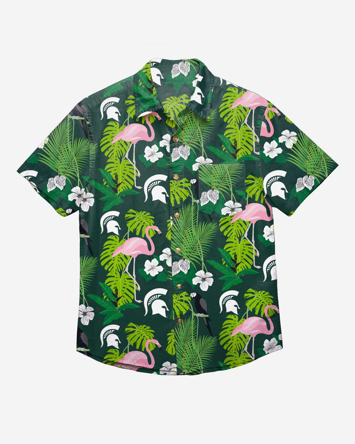 Michigan State Spartans Floral Button Up Shirt FOCO